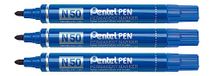 Pentel N50 permanente marker conische punt blauw 3 stuks