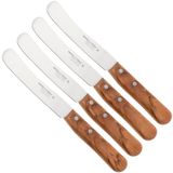Knivesandtools Traditional Buckels, roestvast staal, olijfhout, 4-delige Buckels ontbijtmessenset