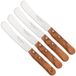 Knivesandtools Traditional Buckels, roestvast staal, olijfhout, 4-delige Buckels ontbijtmessenset