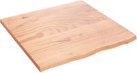 vidaXL - Wastafelblad - 60x60x2 cm - Massief Eikenhout - Lichtbruin