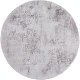 Obbyo Manchester - Hoogpolig Vloerkleed - Grijs - Rond - 160 cm