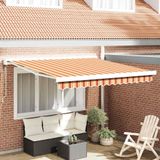 Maison Exclusive - Parasol extérieur, 3 x 2,5 mètre, rayé jaune, orange et blanc