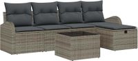 vidaXL - Tuinbank - Set - 6 - st - Grijs - poly - rattan