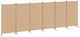 vidaXL - Paravent - 6 panneaux - Beige - 520 x 180 cm - Tissu