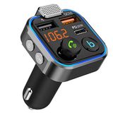 NK Bluetooth 5.0 Auto FM Zender - 3 Poorten Opladen: x 2 USB QC3.0 + x1 PD 3.0 Type C 20W, Handsfree Functie, Ruisonderdrukking, Snel Opladen, Knop B: Hi-Fi Diepe Bas