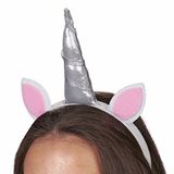 Andrea Moden 3888005 - Eenhoorn haarband met hoorn en oren - fantasy dieren - tiara Unicorn haaraccessoires haaraccessoires themafeest carnaval