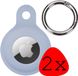 AirTag Étui - Gris Bleu - 2 Pièces - Silicone - Porte-clés - Unisexe