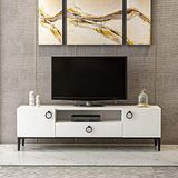 Homemania TV-kast, melaminespaanplaat, metaal, wit, zwart