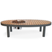 Happy Cocooning Riviera vuurtafel ovaal 140x74xH34 cm Smokey Anthracite