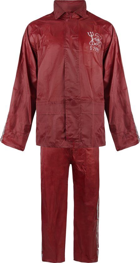 C-Line Regenpak met Capuchon - Rood - Reflecterend - XXL