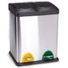MSV Afvalemmer, afvalscheidingssysteem, 16 l (2 x 8 liter) met binnenemmer, grote afvalbak, afvalemmer, pedaalemmer, roestvrij staal
