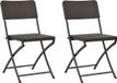 vidaXL Opklapbare stoelen, 2 stuks, HDPE en staal, bruin
