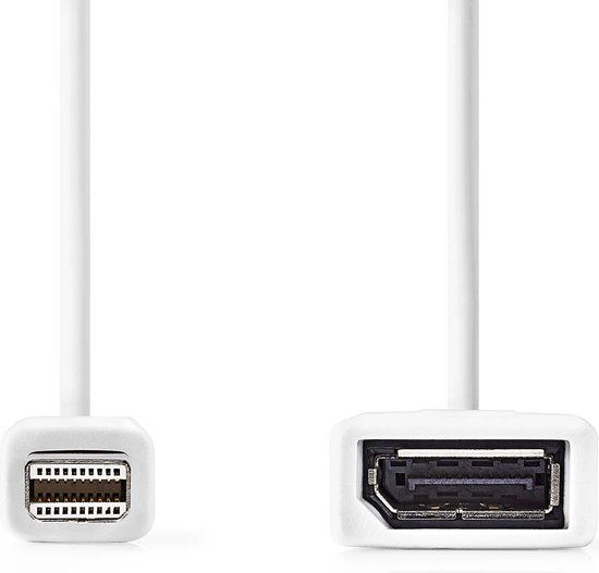 Nedis CCGB37450WT02 Mini DisplayPort naar DisplayPort Kabel 0,2 m Wit