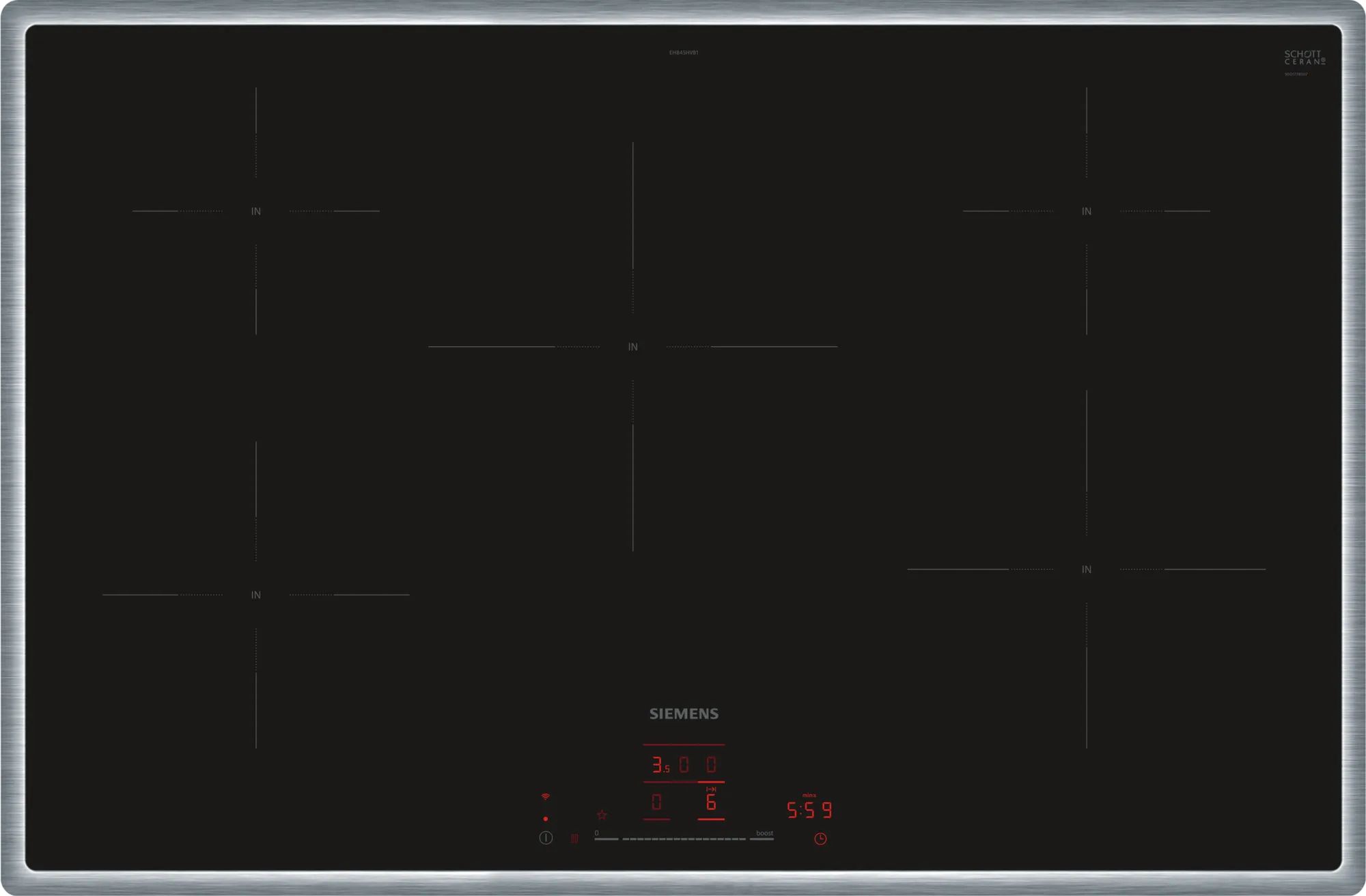 Siemens iQ300 EH845HVB1E - Inbouw inductiekookplaat - Zwart - 80 cm - 5 zones