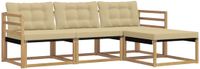 vidaXL - Buiten - bank - set - 4 - st - Wit - en - Beige
