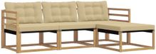 vidaXL - Ensemble de canapé d'extérieur - 4 pièces - Blanc et Beige