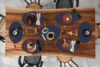 Merkloos Ovale Placemats - 8 stuks - Vinyl - Japans Patroon - 30x45 cm