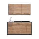 Vicco Eenpersoonskeuken Fame-Line, Goudkleurig Eiken/Antraciet, 150 cm