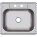 Elkay D125212 22 Gauge Roestvrij Staal 25" x 21.25" x 6.5" Enkele Kom Top Mount Keukengootsteen, 2 Gat