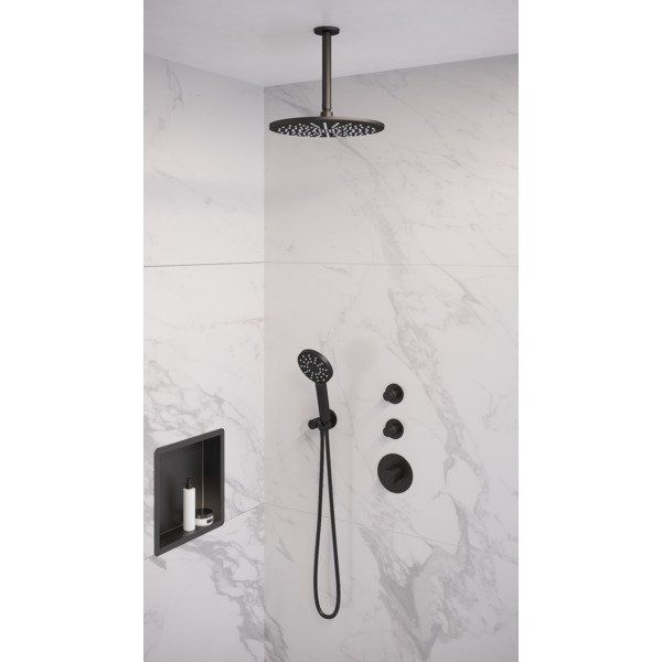 Saniclass Brauer Black inbouwdoucheset - 30cm - mat zwart