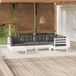 Maison Exclusive - Ensemble de jardin, 6 pièces, avec coussins, blanc, pin massif