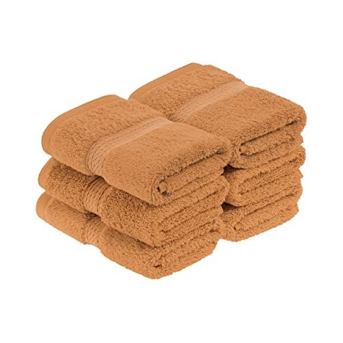 Superior 6-Piece Face Towel Set - 900g - 100% Premium Long Staple Combed Cotton - Rust