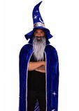 Leg Avenue 3-delige tovenaarskostuumset met cape, hoed en baard, één maat, blauw