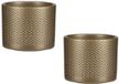 Mica Decorations - Bloempot - Keramiek - Goudkleurig - H10 x D12 cm - 2 stuks