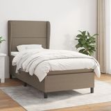 Maison Exclusive - Sommier à lattes de lit avec matelas Taupe 90x200 cm Tissu
