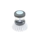 Homéa, Push afwasborstel met dispenser voor afwasmiddel, D 9 cm, antraciet