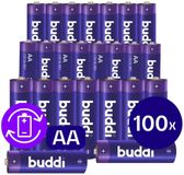 Buddi Oplaadbare AA Batterijen | 100 Stuks | 2.800 mAh | 1.2V