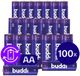 Buddi Oplaadbare AA Batterijen | 100 Stuks | 2.800 mAh | 1.2V