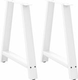 Pieds de table 2 pcs forme A 80x(72-73) cm acier blanc