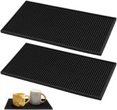 Barmat Tapis égouttoir en caoutchouc Noir 2 pièces 30 x 15 cm