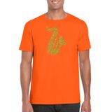 Bellatio Decorations Gouden saxofoon t-shirt oranje voor heren