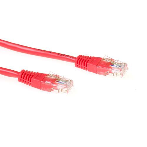 ACT Rode 15 meter U/UTP CAT6 patchkabel met RJ45 connectoren