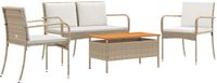 vidaXL Tuinset Beige Poly Rattan