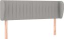 vidaXL Hoofdbord met randen 147x23x78/88 cm stof lichtgrijs