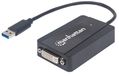 MANHATTAN USB 3.0 to DVI-I Converter Cable (26cm) - Black