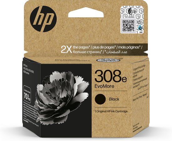 HP 308e EvoMore Zwarte Inktcartridge - Origineel