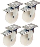 Parnells Nylon zwenkwielen van 150 mm (6 inch) – set zware zwenkwielen met rem, elk met een draagvermogen van 300 kg