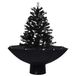 VidaXL Kerstboom sneeuwend met paraplubasis 75 cm PVC zwart