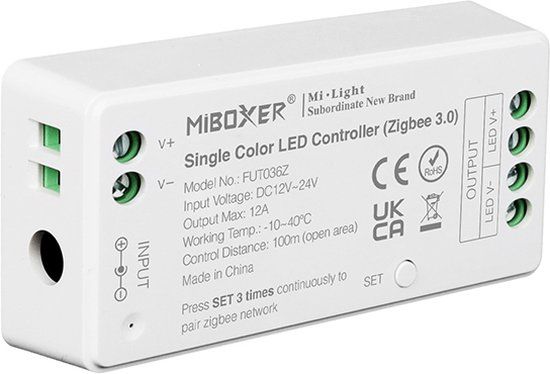 RexTech Zigbee Controller for White LED Strips - White - 12V - 5 Year Warranty