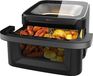 Friteuse à air chaud, 10 litres, 2200 watts, double verre, XXL, 12 programmes, noir