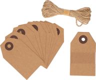 Rayher hobby materialen Rayher Cadeau tags/labels - kraftpapier/karton - 60 stuks - aan jute touw - 7.5 x 4.5 cm