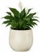 Mica Decorations Plantenpot - keramiek - wit glans / ribbels - D13 x H14 cm - bloempot Porto