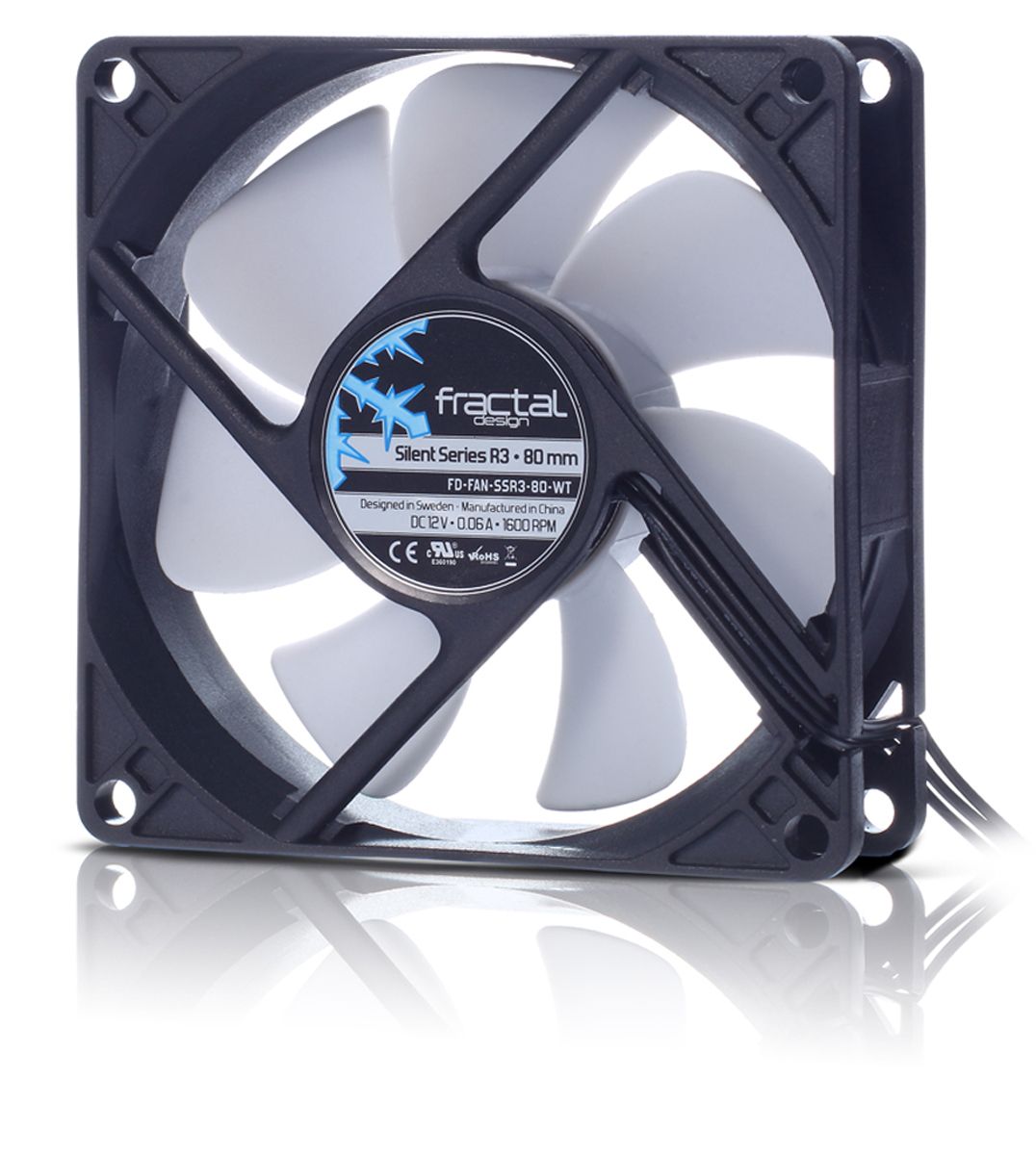 Fractal Design Silent Series R3 80 mm Fan - Black/White