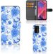 B2Ctelecom Hoesje voor OPPO A54 5G | A74 5G | A93 5G Flowers Blue