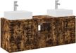 vidaXL Badkamerkastenset 3 st Gerookt eiken 129 x 41 x 79,5 cm