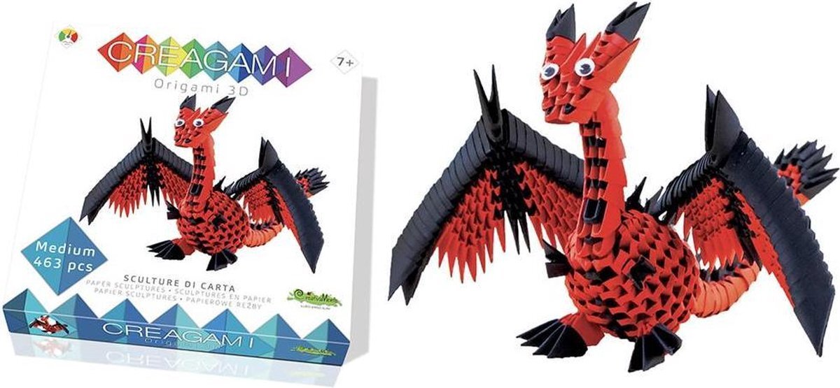 CreativaMente 723 Creagami Drago Modulaire Origami Creatief spel, meerkleurig